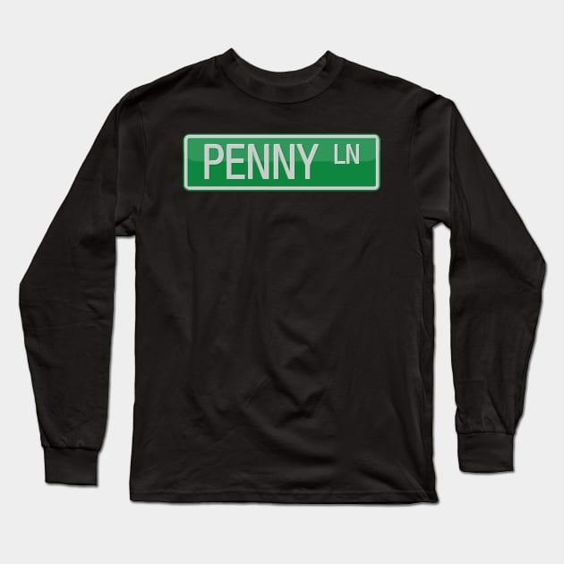 Penny Lane Street Sign T-shirt Long Sleeve T-Shirt by reapolo